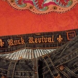 Rock Revival Black Jeans with Gold Accents